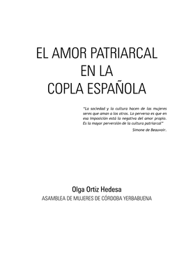 El Amor Patriarcal En La Copla Española