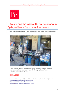 The!War!Economy!In! Syria;!Evidence!From!Three!Local!Areas!