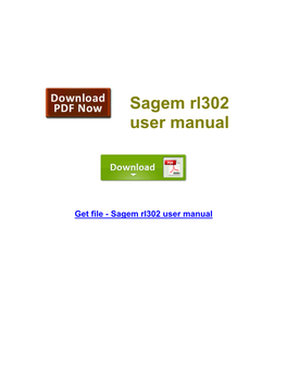 Sagem Rl302 User Manual