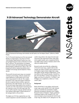 X-29 Advanced Technology Demonstrator Aircraft