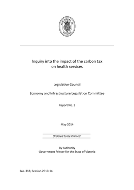 Inquiry Into the Impact of the Carbon Tax on Health Services