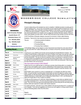 WOODBRIDGE COLLEGE Newsletter