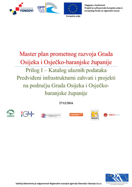 Master Plan Prometnog Razvoja Grada Osijeka I Osječko-Baranjske Županije