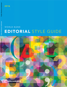 World Bank Editorial Style Guide 2016 ( Ab ?;C)