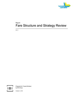 Fare Structure and Strategy Review