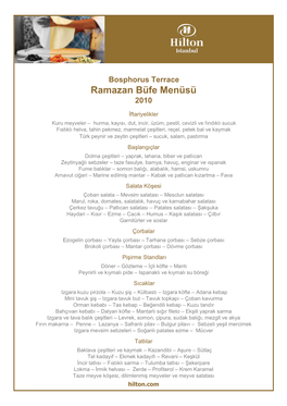 0710 Bosphorus Ramadan Buffet Menu