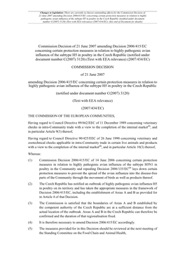 Commission Decision of 21 June 2007
