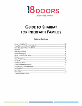 Shabbat Resource Guide