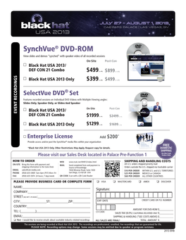 Synchvue® DVD-ROM View Slides and Demos “Synched” with Speaker Video of All Recorded Sessions