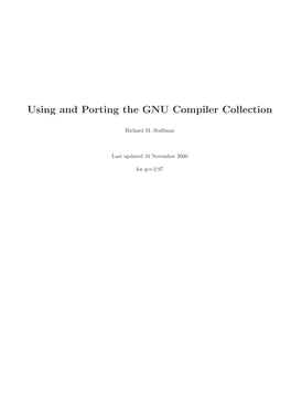Using and Porting the GNU Compiler Collection