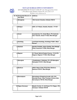 NETAJI SUBHAS OPEN UNIVERSITY ESTABLISHED by W.B.ACT (XIX) of 1997, Recognized by U.G.C