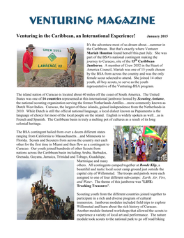 Venturing in the Caribbean, an International Experience! January 2015