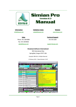 Simian 2.3.0 Pro Manual