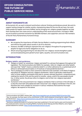 Humanists UK, March 2021