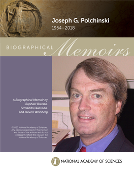 Joseph G. Polchinski 1954–2018