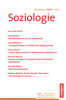 Soziologie Jahrgang 45 • Heft 3 • 2016