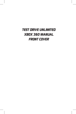 Test Drive Unlimited Xbox 360 Manual Front Cover