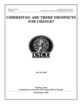 Uzbekistan: Are There Prospects for Change?