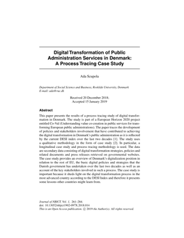 Digital Transformation of Public Administration Services in Denmark: a Process Tracing Case Study