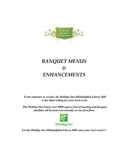 Banquet Menus & Enhancements