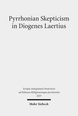 Pyrrhonian Skepticism in Diogenes Laertius