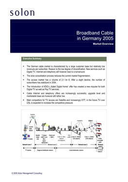 Broadband Cable in Germany 2005 Market Overview