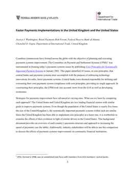 Faster Payments Implementations in the United Kingdom and the United States