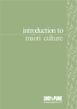 Introduction to M¯Aori Culture Contents