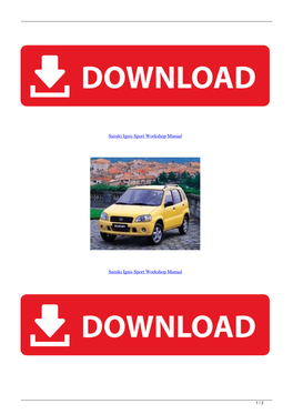 Suzuki Ignis Sport Workshop Manual