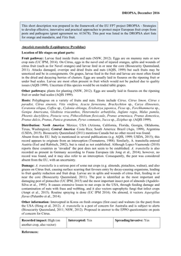 Mini Data Sheet on Amyelois Transitella