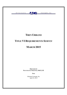 Tren Urbano Title Vi Requirements Survey