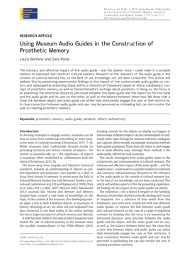 Using Museum Audio Guides in the Construction of Prosthetic Memory