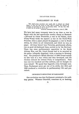 CHAPTER POUR PARLIAMENT in WAR WE Have Had Many Trumpery Wars in My Time—A War in Egypt with the Last Spectacular Cavalry Char