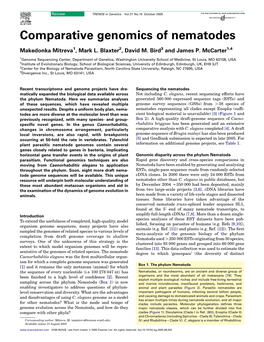 Comparative Genomics of Nematodes