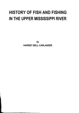 History of Fish and Fishing in the Upper Mississippi River