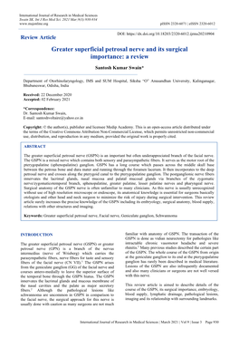 Greater Superficial Petrosal Nerve and Its Surgical Importance: a Review