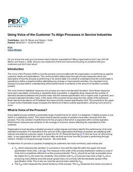 Using Voice of the Customer to Align Processes in Service Industries