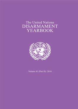 The United Nations DISARMAMENT YEARBOOK