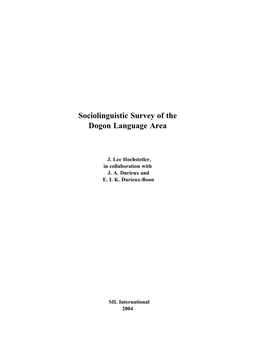 Sociolinguistic Survey of the Dogon Language Area