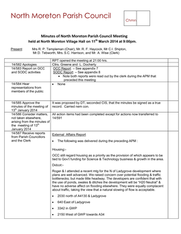 North Moreton Parish Council Chmn