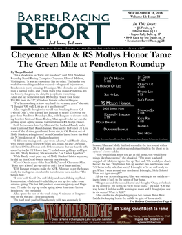 Cheyenne Allan & RS Mollys Honor Tame the Green Mile at Pendleton