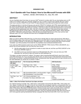 Don't Gamble with Your Output: How to Use Microsoft Formats With