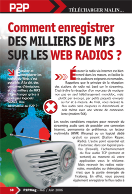 Comment Enregistrer DES MILLIERS DE MP3 SUR LES WEB RADIOS ?