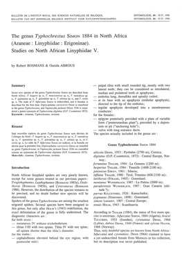 (Araneae: Linyphiidae: Erigoninae). Studies on North African Linyphiidae V