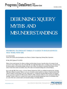 Debunking Xquery Myths and Misunderstandings