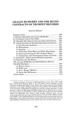 Lillian Mcmurry and the Blues Contracts of Trumpet Records