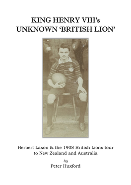 Herbert Laxon & the 1908 Bristish Lions Tour