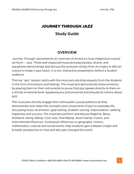 JOURNEY THROUGH JAZZ Study Guide