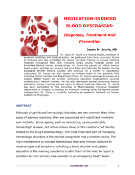 Medication-Induced Blood Dyscrasias