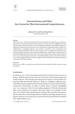 Korean Dramas and Films: Key Factors for Their International Competitiveness